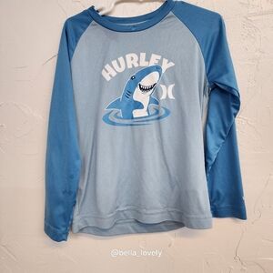 Hurley Blue Raglan Long Sleeve Shark Tee